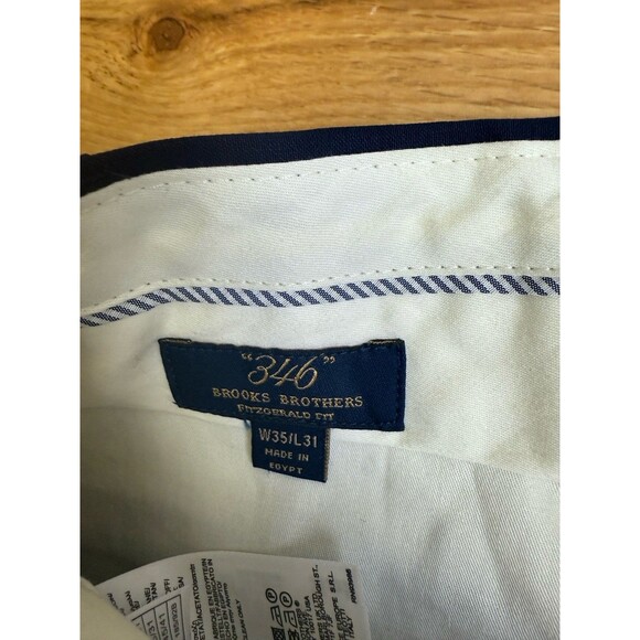 Brooks Brothers 346 Fitzgerald Fit Pants Men Size 35x31 Wool Blend Blue New - Picture 5 of 9